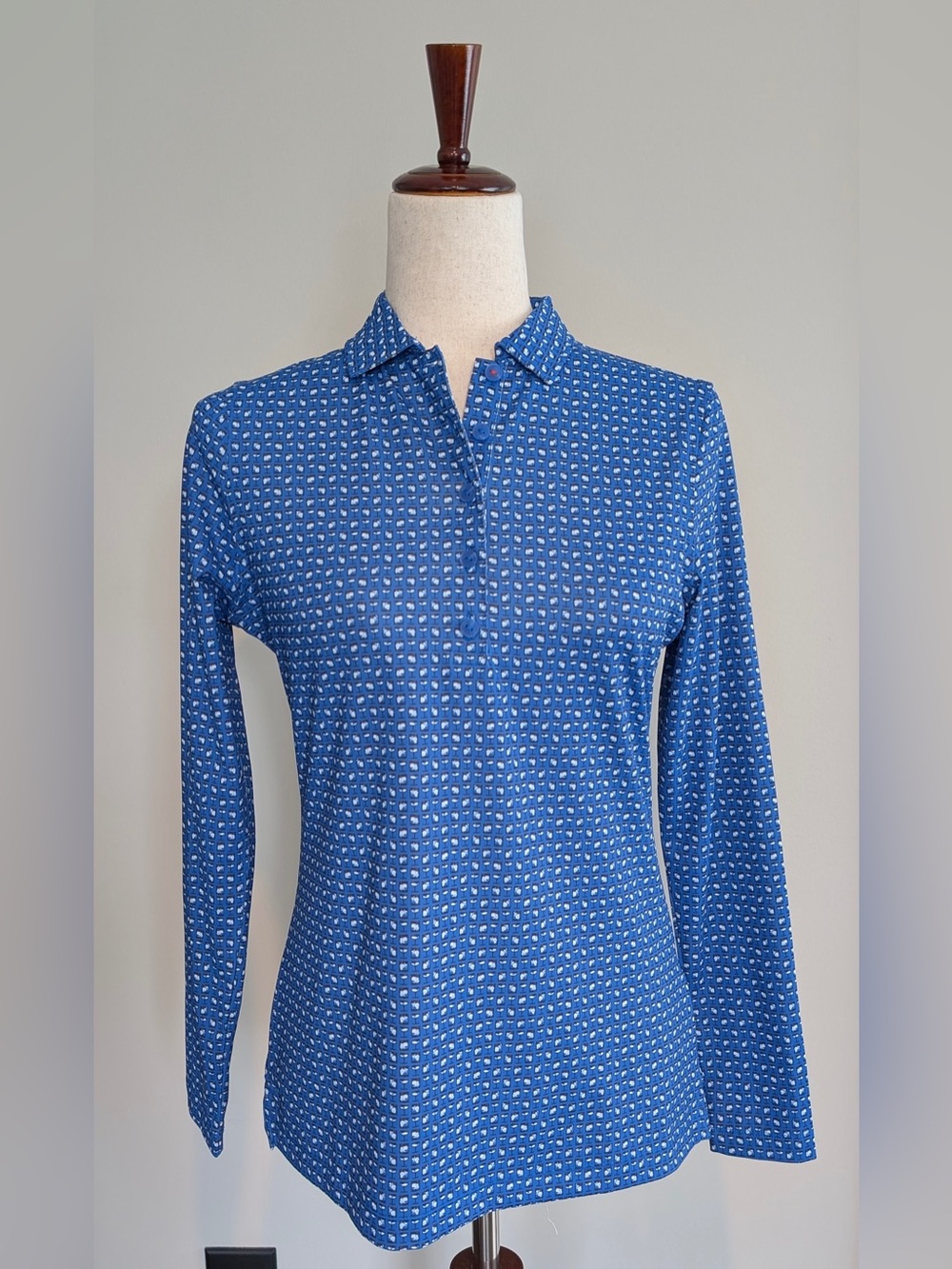 Peter Millar Women’s Performance Long Sleeve Polo Blue Cocktail NWOT Size XS
